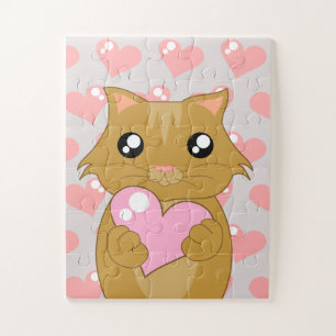 Puzzle Kitten et les coeurs