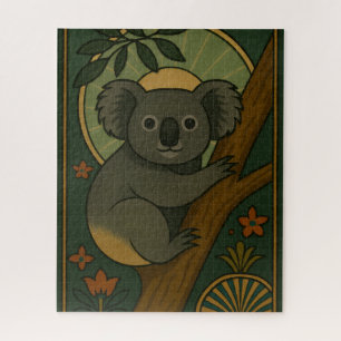 Puzzle Koala ornemental en Mandala botanique