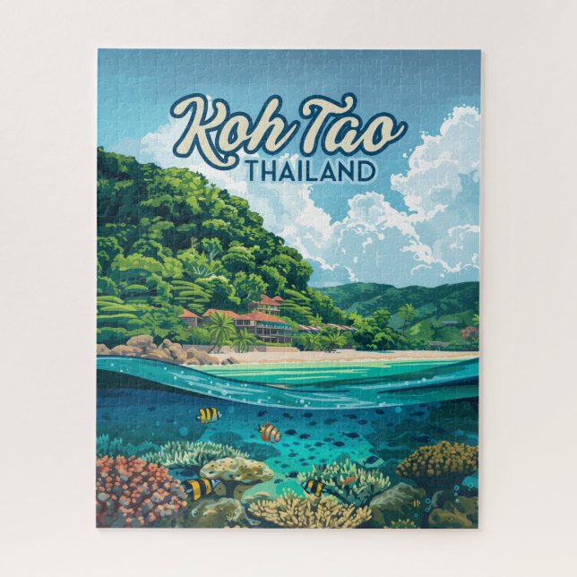 Puzzle Koh Tao Thaïlande Asie Plage de plongée sous-marin (Vertical)