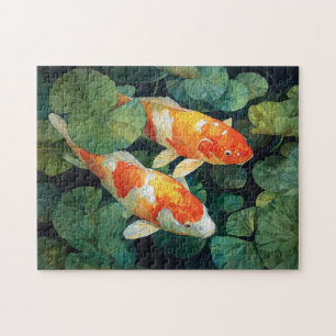 Puzzle Koi Fish Pond Lily Pads