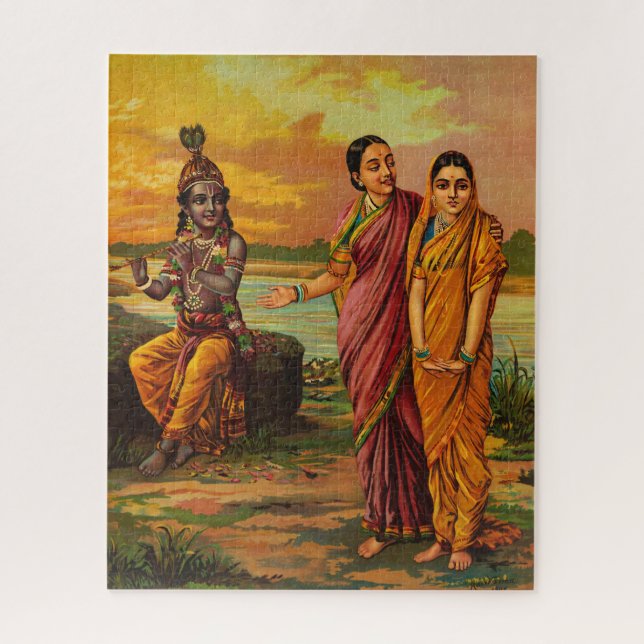 Puzzle Krishna déclare son amour pour Radha par Raja Ravi (Vertical)