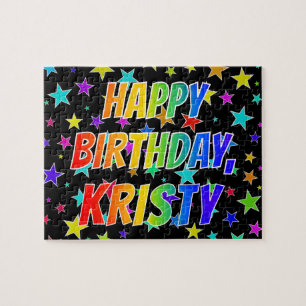 Puzzle "KRISTY" Prénom, Amusant "HEUREUX ANNIVERSAIRE"