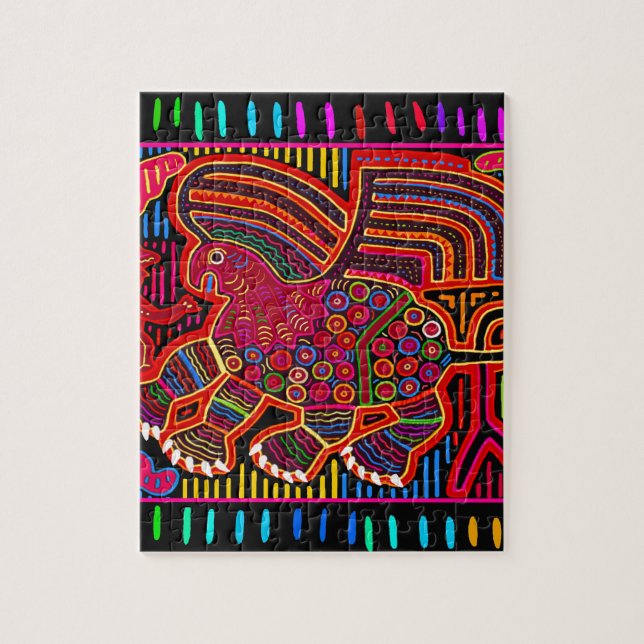 Puzzle Kuna Indian Friendly Dragon (Vertical)