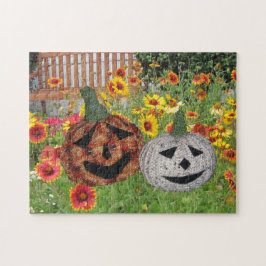 Puzzle - Kürbislaternen in den Blume