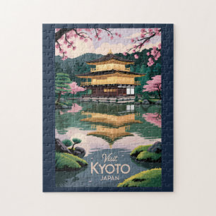 Puzzle Kyoto Japon Kinkaku-ji Illustration Voyage Art Vin
