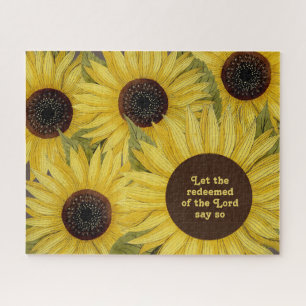 Puzzle La Bible chrétienne Verse Fleurs de soleil Jaunes 