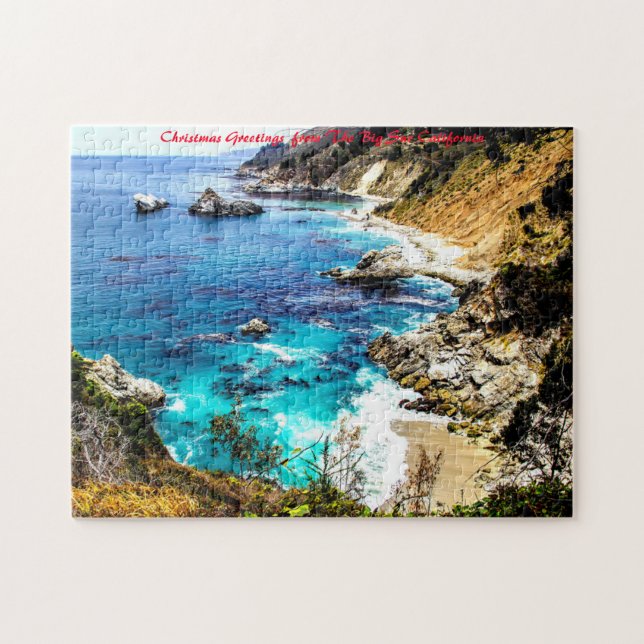 Puzzle La Big Sur California. voeux de Noël (Horizontal)