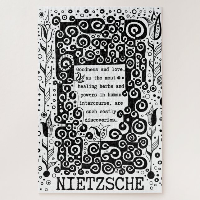 Puzzle La bonté et l'amour citation de Nietzsche (Vertical)