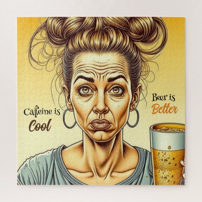 Puzzle La caféine est bonne, la bière est meilleure (Vertical)