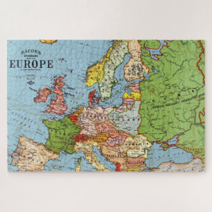 Puzzle La carte de l'Europe de vintage Bacon Jigsaw Puzzl
