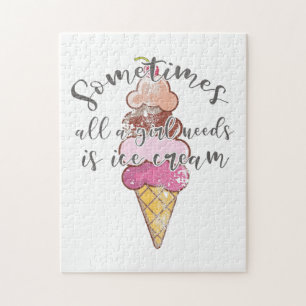 Puzzle La Crème De Glace L'Amoureux Du Cadeau La Fille A