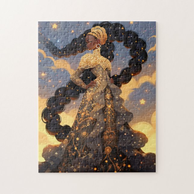 Puzzle La Dame Cosmique Art Imaginaire Africain Américain (Vertical)