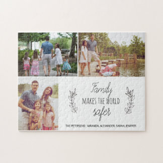 Puzzle La famille rend le monde plus sûr collage photo pe