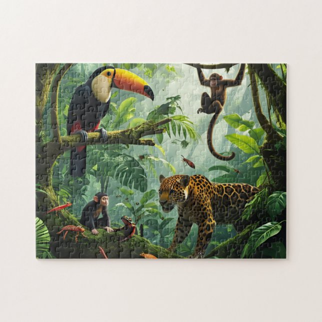 Puzzle La faune de la forêt pluviale (Horizontal)