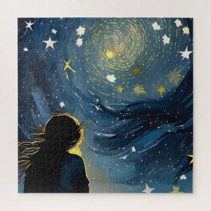 Puzzle La femme regardant par l'étoile