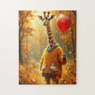 Puzzle La girafe et le ballon rouge