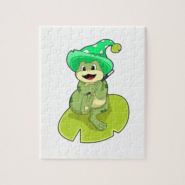 Puzzle La grenouille en magie avec baguette magique (Vertical)