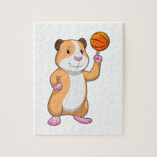 Puzzle La Guinée joue au basket-ball avec le basket-ball.