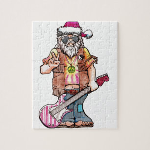 Puzzle La hippie Père Noël dit "le Noël frais "