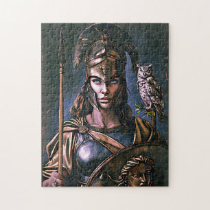 Puzzle "La loyauté farouche d'Athéna" Portrait coloré