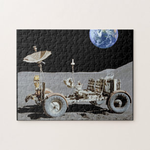 Puzzle La Lune Rover Avec La Terre Ajoutée Au Arrière -