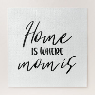 Puzzle La maison où maman est typographie Citer Sweet Mot
