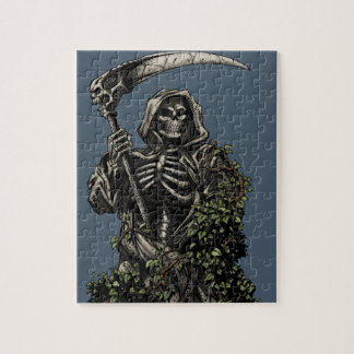 Puzzle La mort - faucheuse squelettique mauvaise avec la