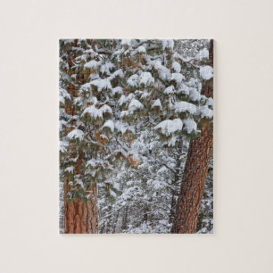 Puzzle La neige remplit les branches des pins ponderosa