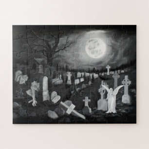 Puzzle La nuit sur le cimetière - Angel avec Diable