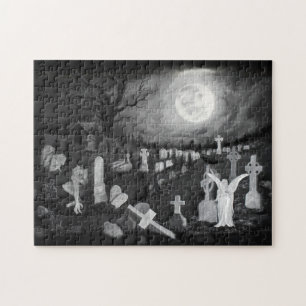 Puzzle La nuit sur le cimetière - Angel avec Diable