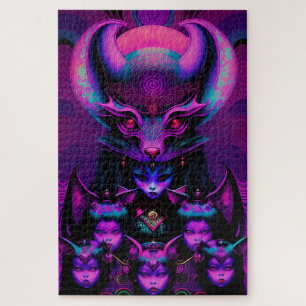 Puzzle La poitrine de la nouvelle chauve fille Goth Hallo
