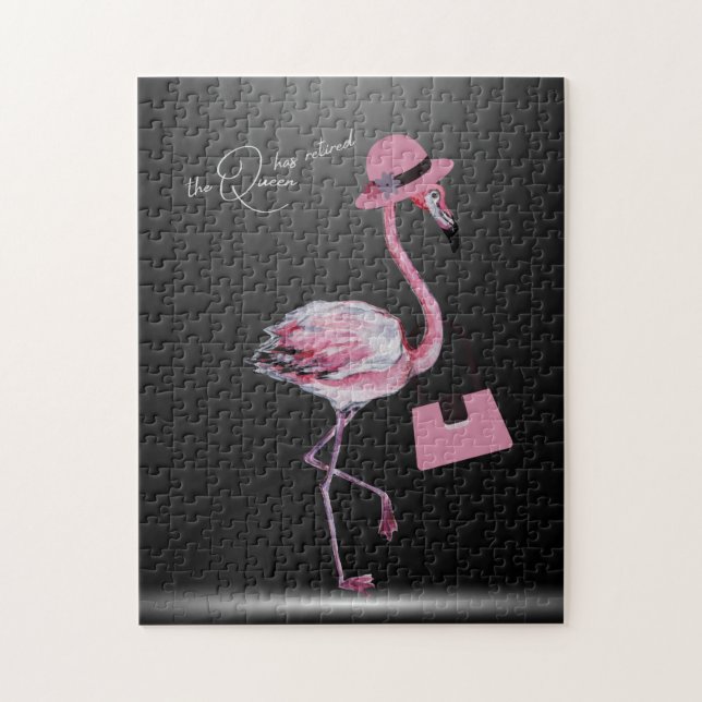 Puzzle La Reine A Retraité Classy Chic Flamant rose Rose (Vertical)