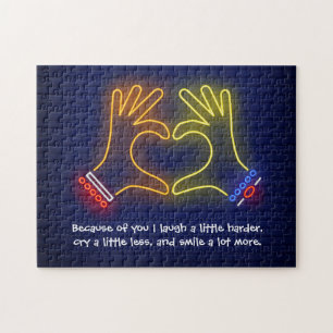 Puzzle la Saint-Valentin à cause de vous néon