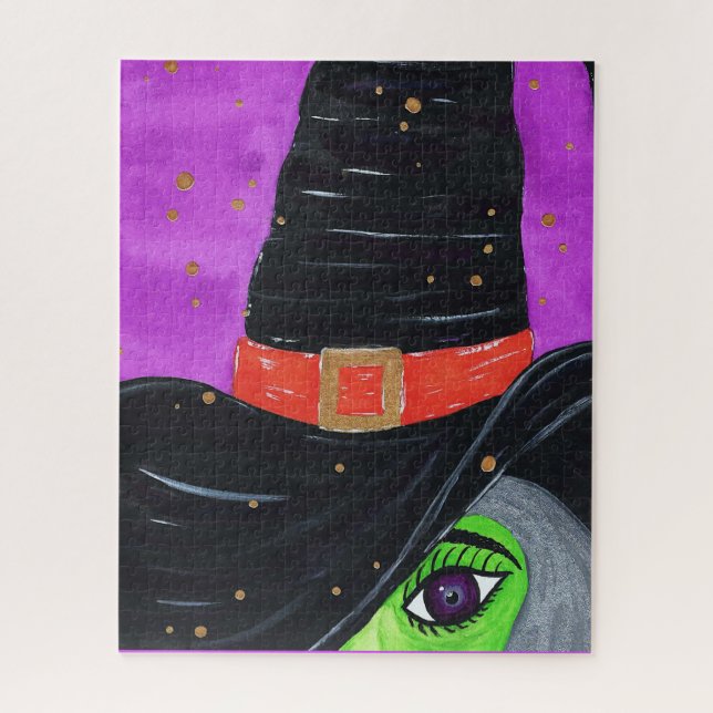 Puzzle La Sorcière à Halloween (Vertical)