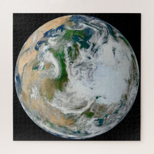 Puzzle La Terre Montre L'Arctique, L'Europe Et L'Asie.