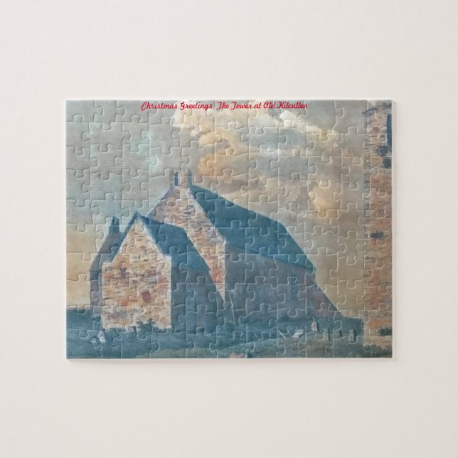 Puzzle La tour de Old Kilcullen. voeux de Noël (Horizontal)