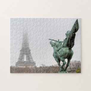 Puzzle La tour Eiffel et la statue de Bir-hakeim par jour