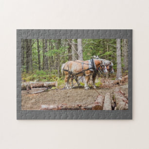 Puzzle La traction de chevaux ouvre une session des bois