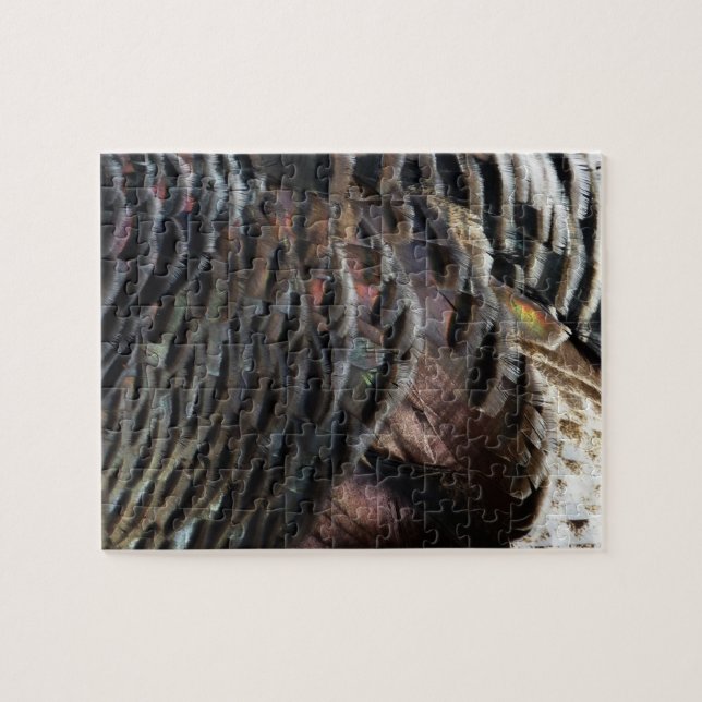 Puzzle La Turquie sauvage Plumes I Abstrait Nature Design (Horizontal)