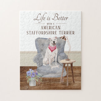 Puzzle La Vie Est Avec Le Staffordshire Terrier Américain