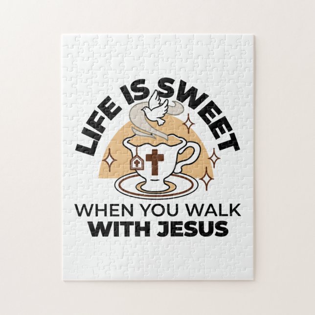 Puzzle La vie est douce avec Jésus - Christian Faith Tea  (Vertical)