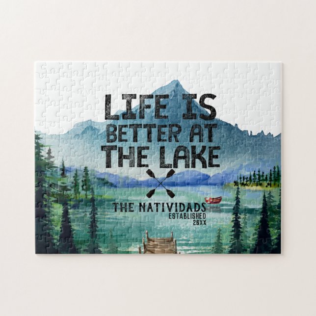 Puzzle La vie est meilleure au lac | Nom de famille (Horizontal)