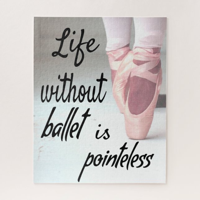 Puzzle La vie sans ballet est inutile Chaussure Pink Poin (Vertical)