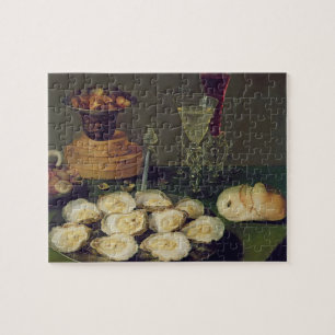 Puzzle La vie toujours avec les huîtres et les verres