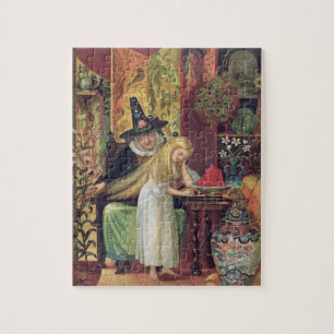 Puzzle La vieille sorcière peignant les cheveux de Gerda