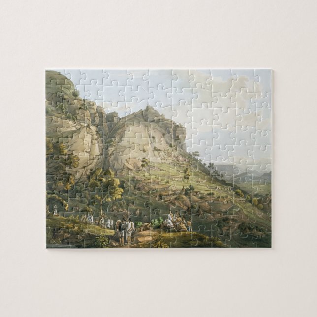 Puzzle La ville d'Abha dans Abyssinia, gravée par J. Bluc (Horizontal)