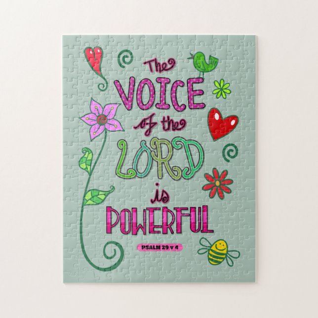 Puzzle La Voix du Seigneur est Puissante Bible Verse (Vertical)