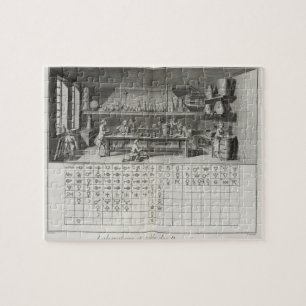 Puzzle Laboratoire et table scientifiques des signes