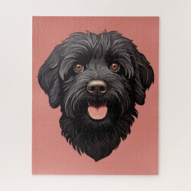 Puzzle Labradoodle Chien noir (Vertical)