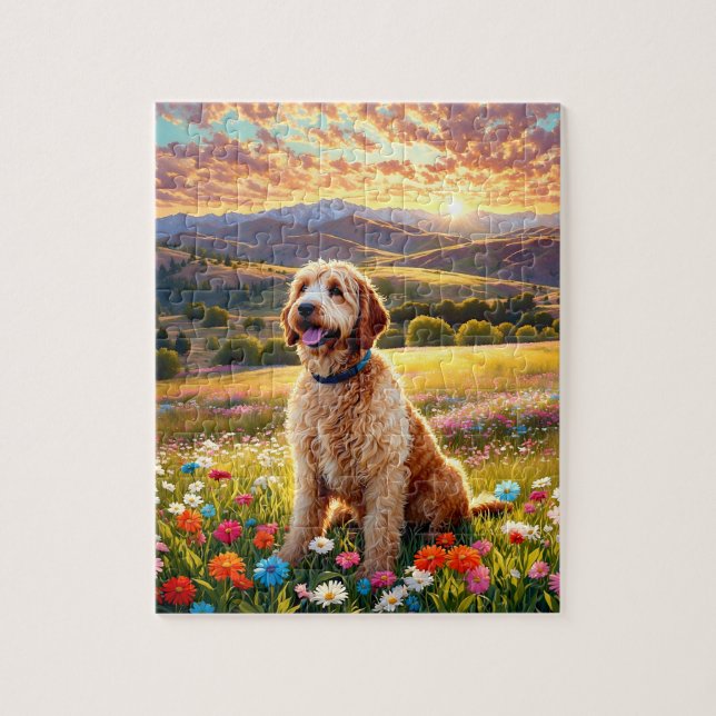 Puzzle Labradoodle dog (Vertical)